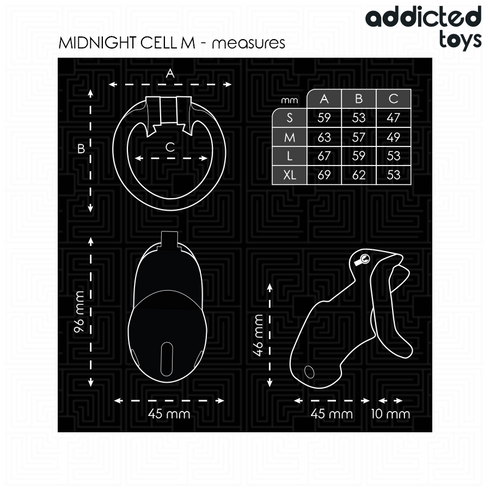 ADDICTED TOYS LOCKED - MINDNIGHT CELL GABBIA PER PENE TAGLIA M
