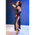 CHILIROSE - CR 4853 ABITO IN PIZZO NERO CON GUANTI S/M