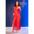 CHILIROSE - CR 4853 ABITO IN PIZZO ROSSO CON GUANTI S/M