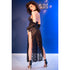 CHILIROSE - CR 4853 ABITO IN PIZZO NERO CON GUANTI L/XL