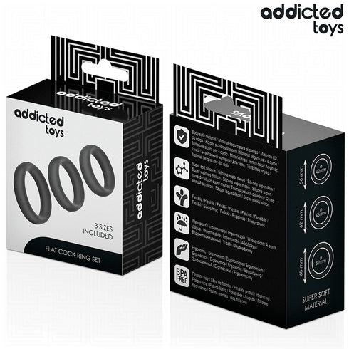 ADDICTED TOYS - SET DI ANELLI PIATTI IN SILICONE