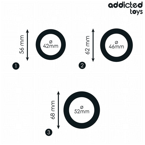ADDICTED TOYS - SET DI ANELLI PIATTI IN SILICONE