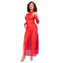 CHILIROSE - CR 4853 ABITO IN PIZZO ROSSO CON GUANTI L/XL