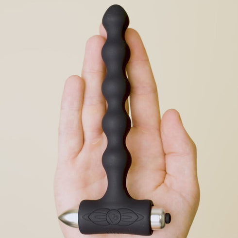 ROCKS-OFF - PETITE SENSATIONS PEARLS PLUG ANALE VIBRATORE NERO