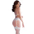 CHILIROSE - CR 4862 COMPLETO DI REGGISENO, GIARRETTIERA, PERIZOMA E CALZE IN PIZZO BIANCO L