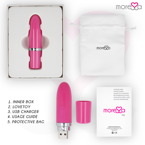 MORESSA - IVY VIBRATORE STIMOLATORE DA VIAGGIO ROSA