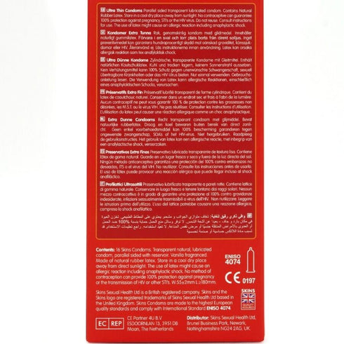 SKINS - PRESERVATIVI ULTRA SOTTILI PREMIUM CONFEZIONE DA 16