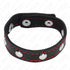 KINK - ANELLO PER PENE IN PELLE CON CHIUSURA A PRESSIONE FODERA ROSSA 21 X 1,5 CM