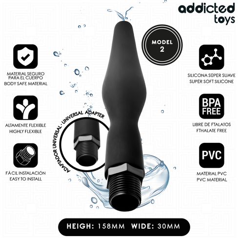 ADDICTED TOYS - PULITORE ANALE CON ADATTATORE UNIVERSALE MODELLO 2