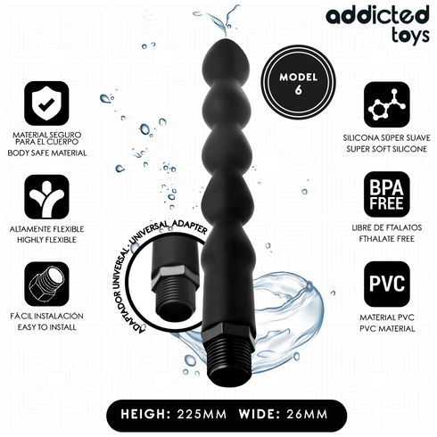 ADDICTED TOYS - PULITORE ANALE CON ADATTATORE UNIVERSALE MODELLO 6