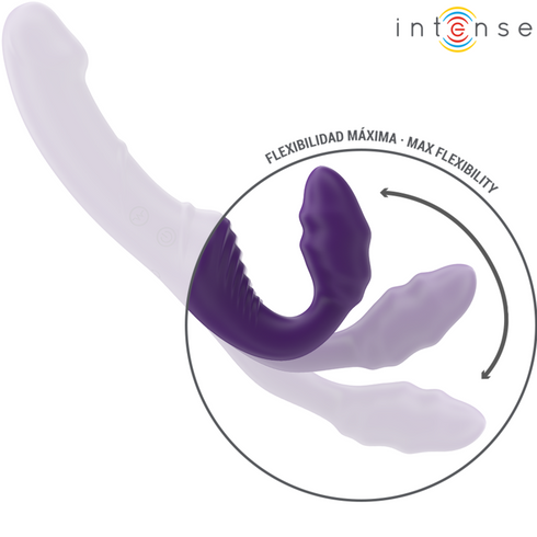 INTENSE - JILL DOPPIO VIBRATORE 20 CM VIOLA TELECOMANDO
