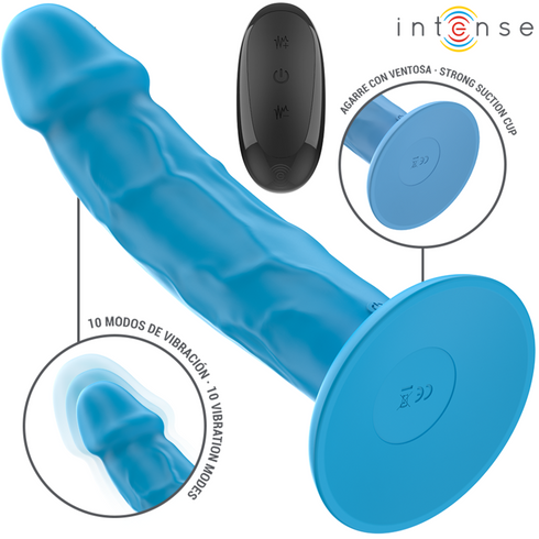INTENSE - PHOEBE VIBRATORE REALISTICO 10 VIBRAZIONI TELECOMANDO BLU