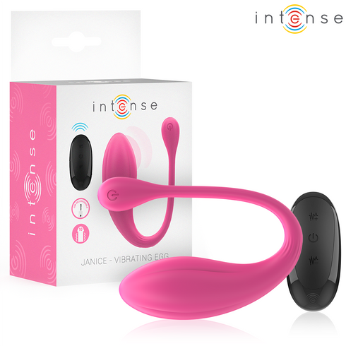 INTENSE - JANICE U VIBRATORE DOPPIA STIMOLAZIONE 10 VIBRAZIONI ROSA TELECOMANDO
