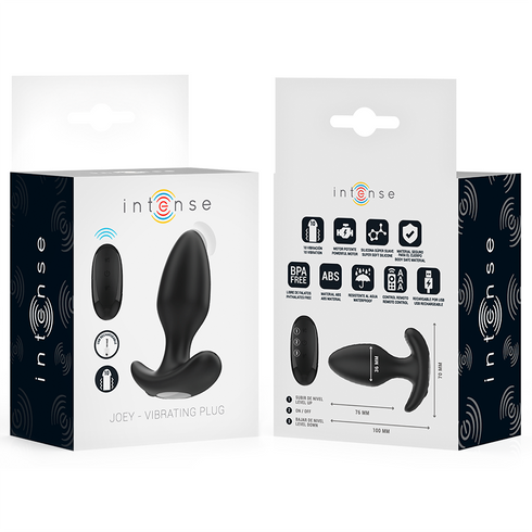INTENSE - JOEY ANAL PLUG 10 VIBRAZIONI NERO TELECOMANDO