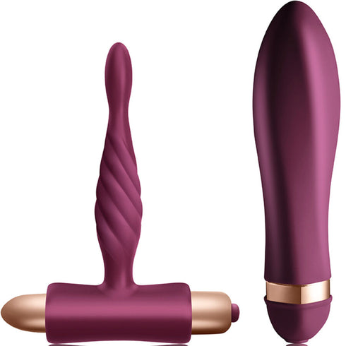 CLIMAXIMUM - KIT SFIDA VIBRATORE TWISTED + PLUG ANALE PER PRINCIPIANTI