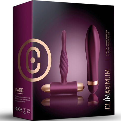 CLIMAXIMUM - KIT SFIDA VIBRATORE TWISTED + PLUG ANALE PER PRINCIPIANTI