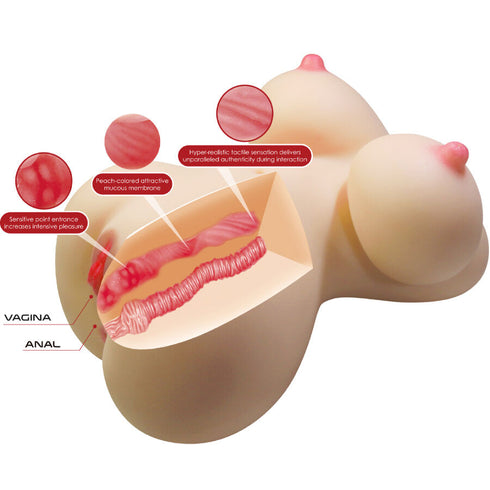 CRAZY BULL - FIONA TORSO FEMMINILE REALISTICO VAGINA E ANALE 7,1 KG