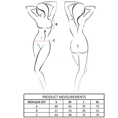 PASSION - RESILQUE REGGISENO + PERIZOMA NERO S/M