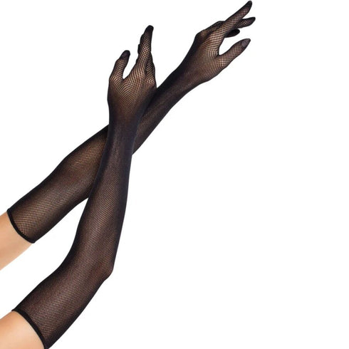 LEG AVENUE - GUANTI LUNGHI A RETE OPERA NERI