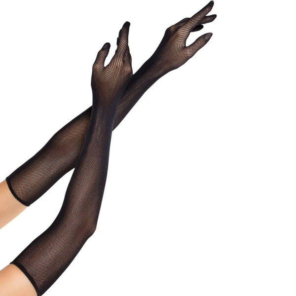 LEG AVENUE - GUANTI LUNGHI A RETE OPERA NERI