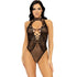 LEG AVENUE - BODY CON APERTURA A CHIAVE IN RETE E PIZZO TAGLIA UNICA