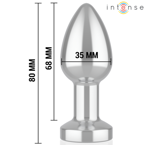 INTENSE - PLUG ANALE VIBRANTE IN METALLO CON LUCI LED E TELECOMANDO - TAGLIA S