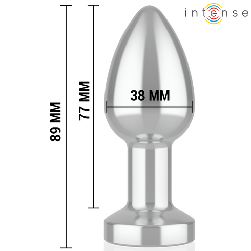 INTENSE - PLUG ANALE VIBRANTE IN METALLO CON LUCI LED E TELECOMANDO - TAGLIA M