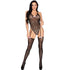 LEG AVENUE - 89360 BODY CON SCHIENA APERTA E CINTURA GIARRETTIERA NERO - TAGLIA UNICA