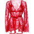 LEG AVENUE - 86123 SET VESTAGLIA TEDDY + GIARRETTIERA ROSSO TAGLIA M