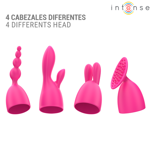 INTENSE - VIBRATORE CHER CON 20 MODALITÀ E TESTINE INTERCAMBIABILI