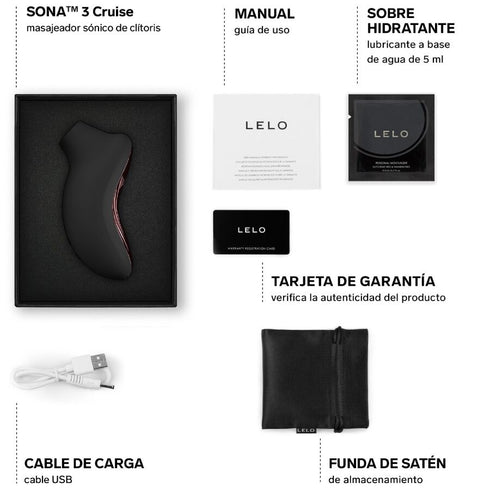 LELO - SONA 3 CRUISE MASSAGGIATORE CLITORIDEO SONICO NERO
