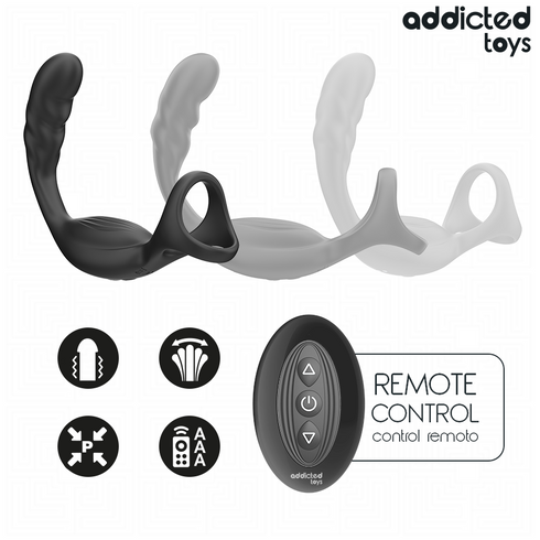 ADDICTED TOYS - ANELLO PER IL PENE PROSTATICO DOPPIO CON TELECOMANDO