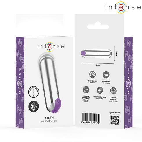 INTENSE - KAREN MINI PROIETTILE VIBRANTE RICARICABILE ARGENTO