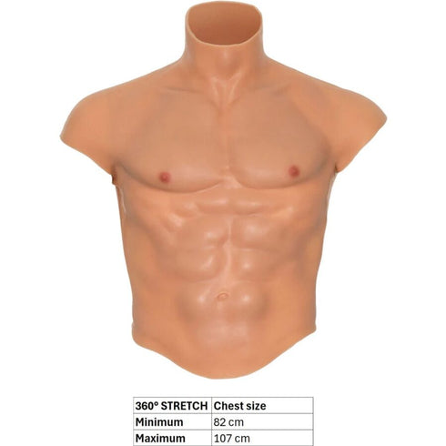 DESIDERIO NASCOSTO - MAGLIETTA ALTER EGO IN SILICONE CON TORSO MASCHILE E ADDOMINALI IN CARNE