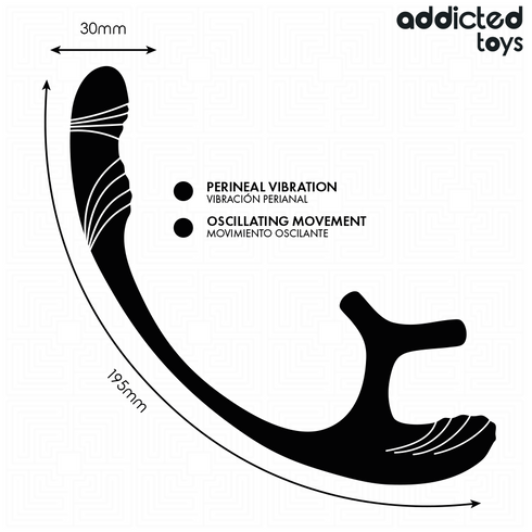 ADDICTED TOYS - PLUG ANALE CON VIBRAZIONE E OSCILLAZIONE A 360º E STIMOLATORE DEI TESTICOLI