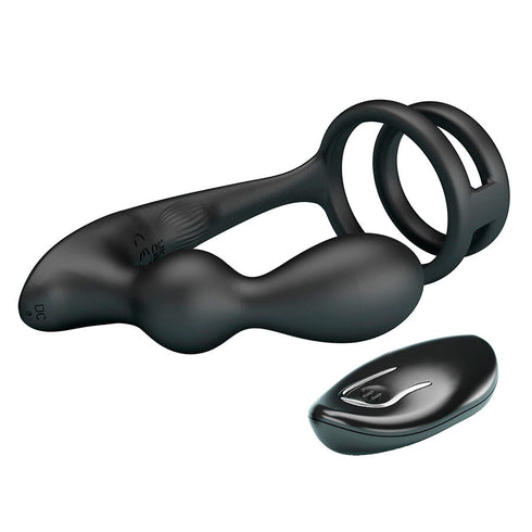 MR PLAY - PLUG ANALE VIBRANTE CON ANELLO PER PENE E TELECOMANDO