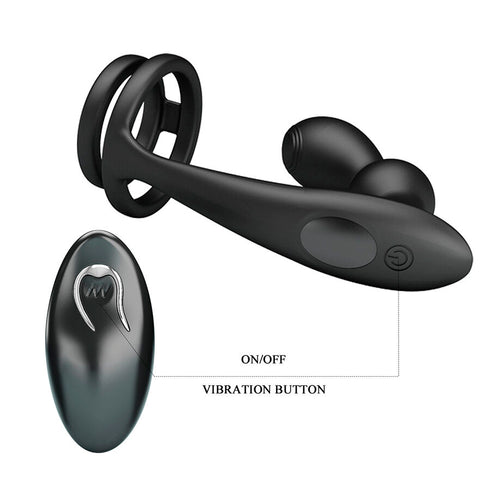 MR PLAY - PLUG ANALE VIBRANTE CON ANELLO PER PENE E TELECOMANDO