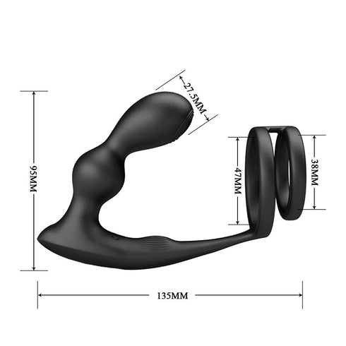 MR PLAY - PLUG ANALE VIBRANTE CON ANELLO PER PENE E TELECOMANDO