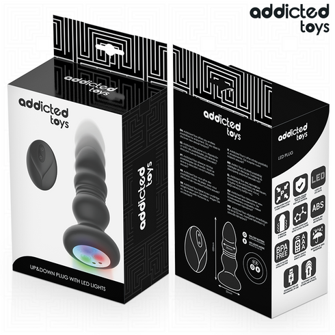 ADDICTED TOYS - TAPPO ANALE ROTANTE E VIBRANTE, LUCE LED, TELECOMANDO