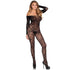 LEG AVENUE - 89366 BODYSTOCKING IN PIZZO NERO - TAGLIA UNICA