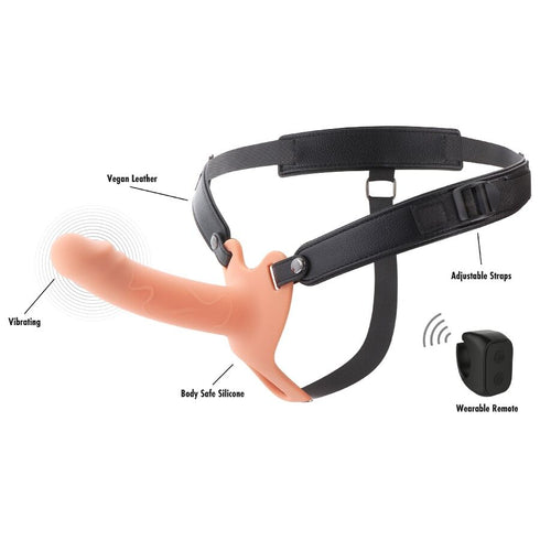 HIDDEN DESIRE - INFERNO VIBRANTE GUAINA PER PENE STRAP-ON 16 CM