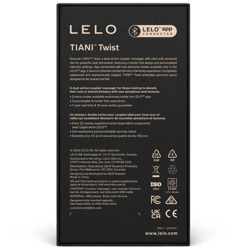 LELO - TIANI VIBRATORE PER COPPIE TWIST LAVANDA