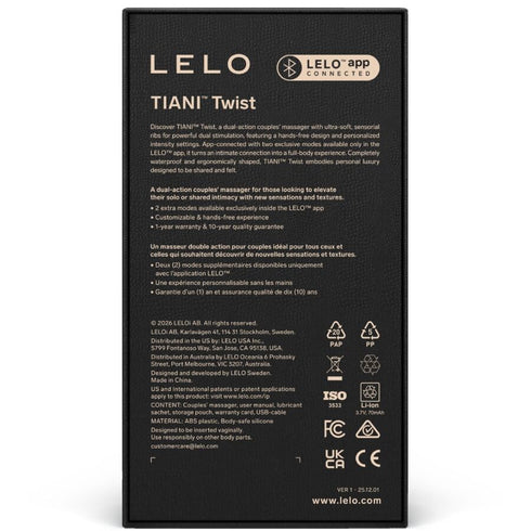 LELO - TIANI VIBRATORE A COPPIE TWIST IN SCHIUMA