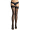 LEG AVENUE - COLLANT A RETE NERI CON PIZZO E DETTAGLIO FIOCCO