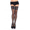 LEG AVENUE - CALZE NERE CON PIZZO LARGO TAGLIA UNICA