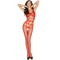 PASSION - WOMAN BS032 BODYSTOCKING ROSSO TAGLIA UNICA