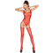 PASSION - WOMAN BS034 BODYSTOCKING ROSSO TAGLIA UNICA