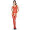 PASSION - WOMAN BS038 BODYSTOCKING ROSSO TAGLIA UNICA