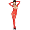PASSION - WOMAN BS031 BODYSTOCKING ROSSO TAGLIA UNICA