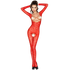 PASSION - WOMAN BS031 BODYSTOCKING ROSSO TAGLIA UNICA